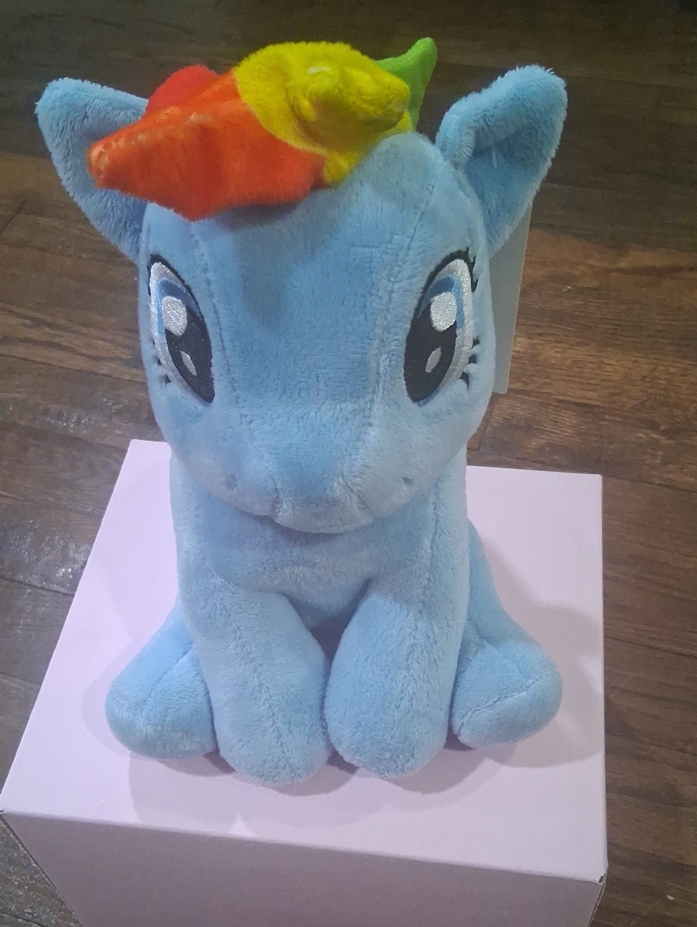 Blue Plush Bank Pony Toy with Rainbow Mane - Kids Toy